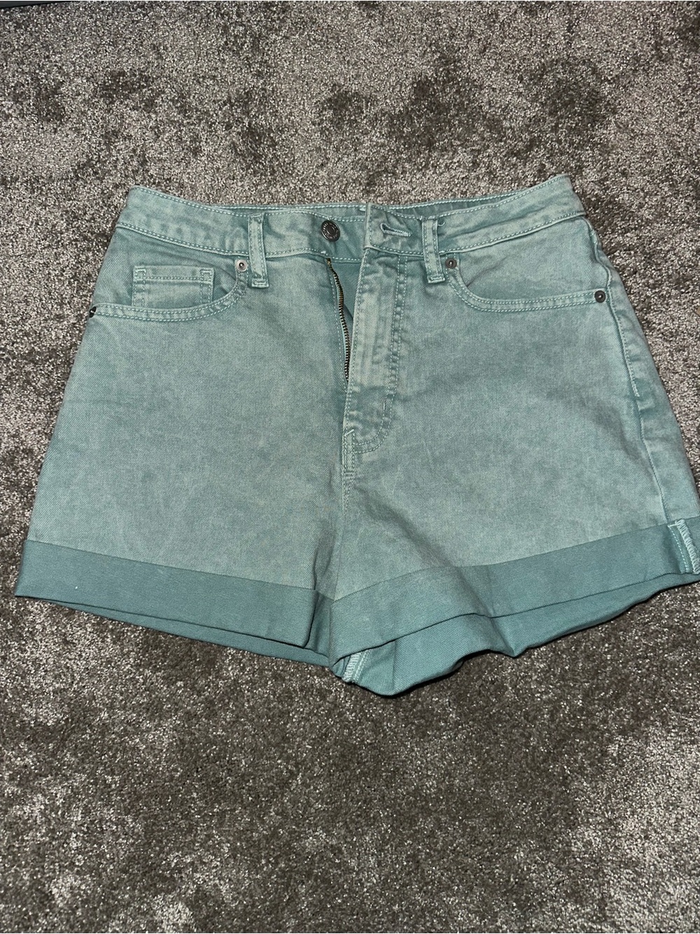 wild fable High-Rise Teal Green Denim Shorts